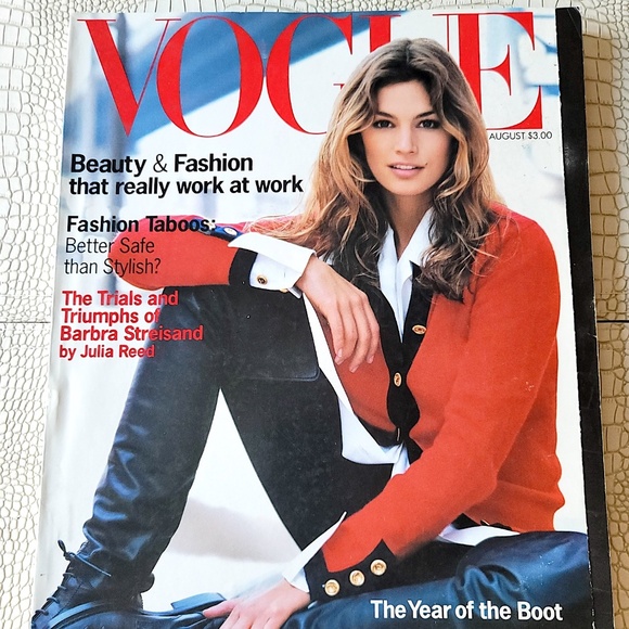 Rare Cindy Crawford Vogue Magazine August 1993 - Picture 4 of 11